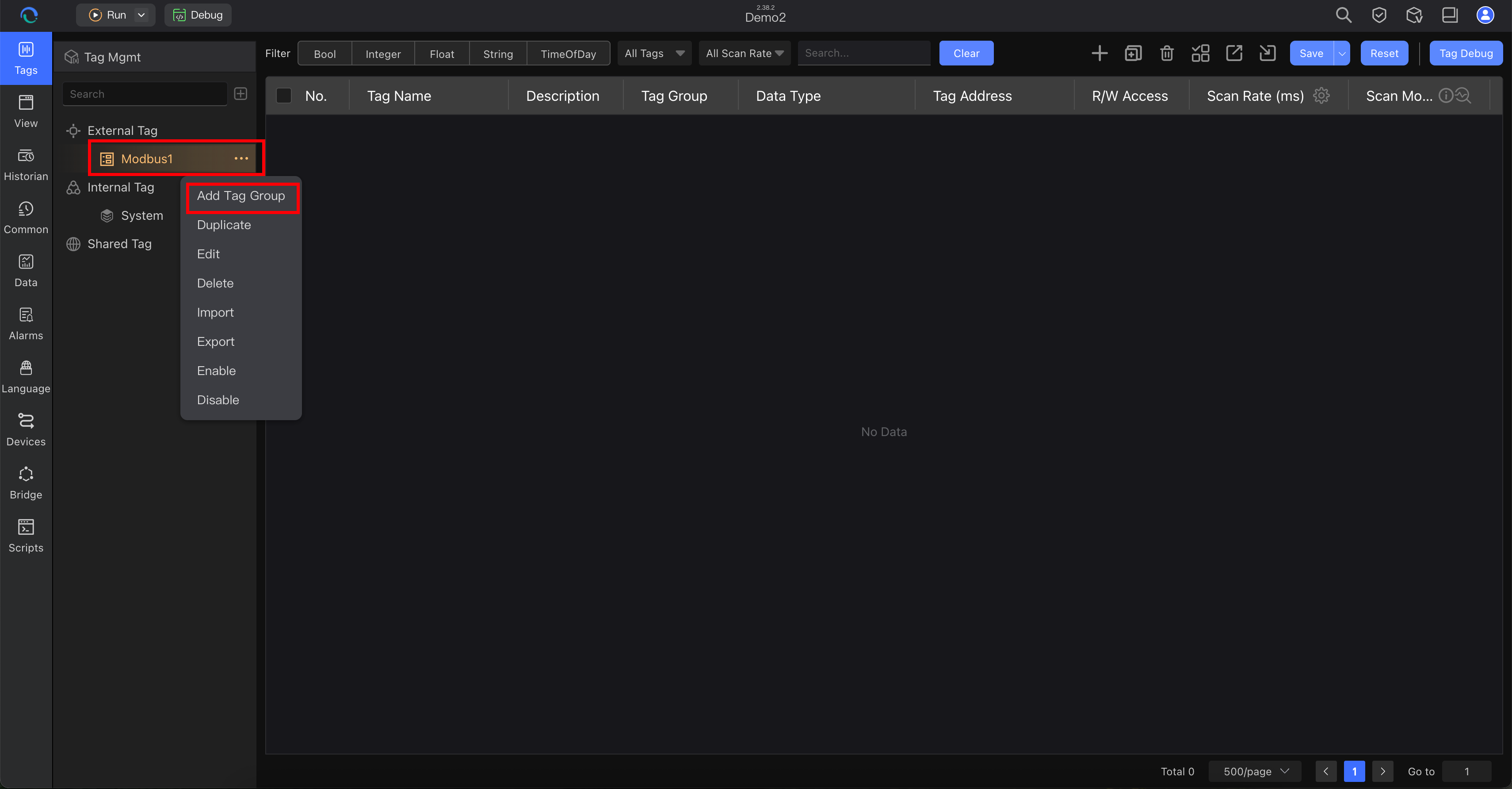 Add Tag Group
