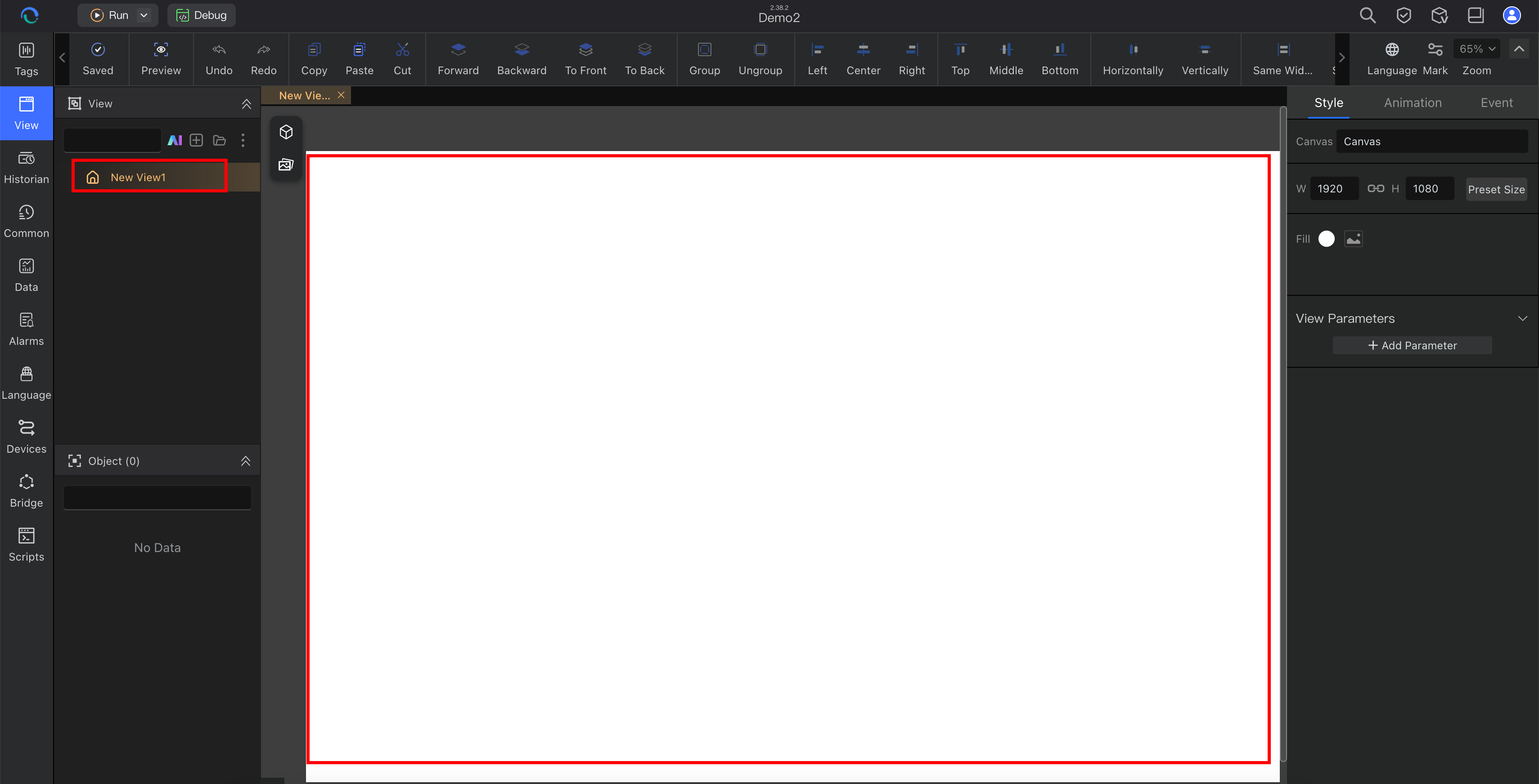 Blank View Workspace