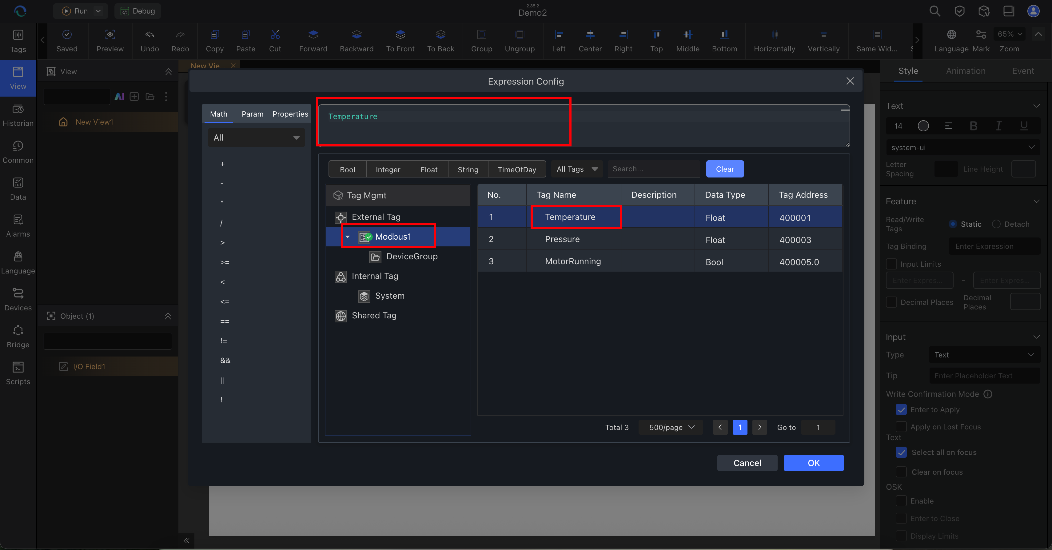 Expression Config