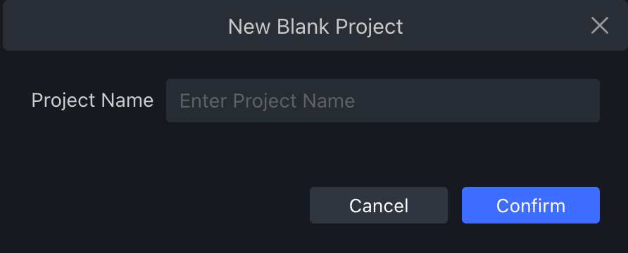 New Blank Project Dialog